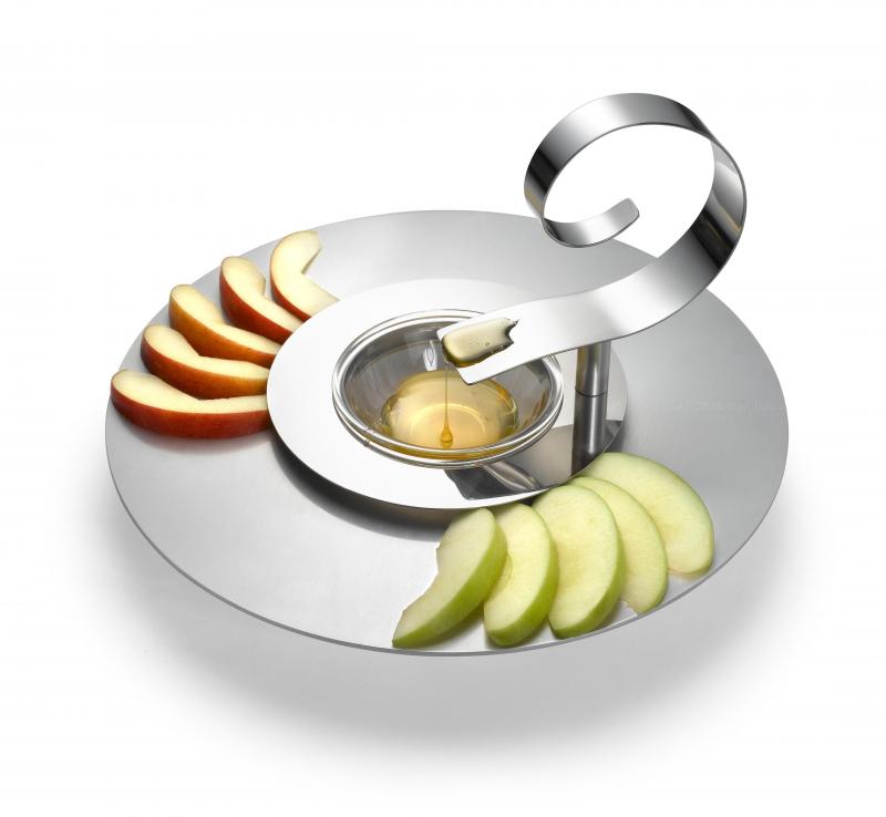 Spiral Spoon Apple and Honey Plate - Steel